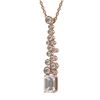 Image 2 : 1.2 ctw Emerald Cut Diamond Designer Necklace 18K Rose Gold - REF-245M6G