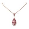 Image 1 : 12.37 ctw Ruby & Diamond Necklace 18K Rose Gold - REF-323G6W