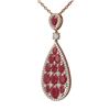 Image 3 : 12.37 ctw Ruby & Diamond Necklace 18K Rose Gold - REF-323G6W