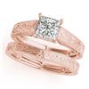Image 1 : 0.75 ctw VS/SI Princess Diamond 2pc Wedding Set 14k Rose Gold - REF-155Y6X