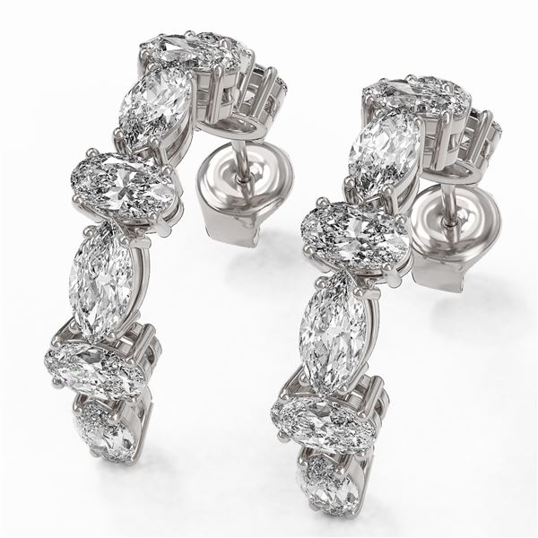 4.16 ctw Oval Cut Diamond Designer Earrings 18K White Gold - REF-451W3H