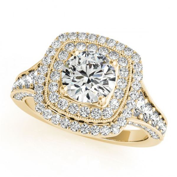 2 ctw Certified VS/SI Diamond Halo Ring 18k Yellow Gold - REF-329K9Y