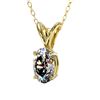 Image 2 : 0.50 ctw Certified VS/SI Quality Oval Diamond Necklace 10k Yellow Gold - REF-65M2G