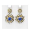 Image 1 : 6.33 ctw Tanzanite & Diamond Earrings 18K Yellow Gold - REF-274F5M