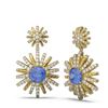 Image 2 : 6.33 ctw Tanzanite & Diamond Earrings 18K Yellow Gold - REF-274F5M