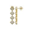 Image 2 : 4.7 ctw Princess Cut Diamond Micro Pave Earrings 18K Yellow Gold - REF-393M4G
