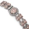 Image 2 : 27.57 ctw Morganite & Diamond Bracelet 14K White Gold - REF-400H2R