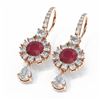 Image 3 : 9.31 ctw Ruby & Diamond Earrings 18K Rose Gold - REF-890R9K