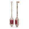 Image 2 : 13.65 ctw Ruby & Diamond Earrings 18K Rose Gold - REF-354R5K