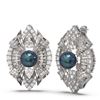 Image 2 : 3 ctw Diamond & Pearl Earrings 18K White Gold - REF-299X3A