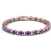 Image 1 : 25.8 ctw Amethyst & VS/SI Diamond Eternity Bracelet 10k Rose Gold - REF-122H9R