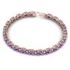 Image 2 : 25.8 ctw Amethyst & VS/SI Diamond Eternity Bracelet 10k Rose Gold - REF-122H9R
