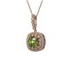 Image 1 : 7.08 ctw Tourmaline & Diamond Victorian Necklace 14K Rose Gold - REF-209W3H