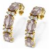 Image 3 : 6.49 ctw Morganite & Diamond Earrings 18K Yellow Gold - REF-142R5K