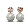 Image 2 : 0.63 ctw Diamond & Pearl Earrings 18K Rose Gold - REF-71Y6X