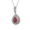 Image 1 : 4.97 ctw Certified Ruby & Diamond Victorian Necklace 14K White Gold - REF-160Y2X