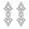 Image 2 : 4 ctw Princess Cut Diamond Designer Earrings 18K White Gold - REF-426X8A