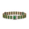 Image 2 : 20.53 ctw Jade & Diamond Bracelet 14K Rose Gold - REF-294R5K