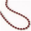 Image 2 : 34.11 ctw Ruby & Diamond Micro Pave Halo Necklace 10k Rose Gold - REF-672G8W