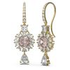 Image 2 : 8.51 ctw Morganite & Diamond Earrings 18K Yellow Gold - REF-890W9H