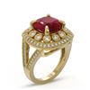 Image 2 : 6.47 ctw Certified Ruby & Diamond Victorian Ring 14K Yellow Gold - REF-158X2A