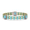 Image 1 : 14.28 ctw Turquoise & Diamond Bracelet 14K Yellow Gold - REF-229W5H