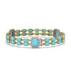 Image 2 : 14.28 ctw Turquoise & Diamond Bracelet 14K Yellow Gold - REF-229W5H