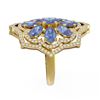 Image 2 : 6.89 ctw Tanzanite & Diamond Ring 18K Yellow Gold - REF-209N3F