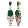 Image 2 : 10.08 ctw Emerald & Diamond Earrings 18K Rose Gold - REF-343W6H