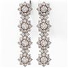 Image 2 : 8.24 ctw Diamond Designer Earrings 18K Rose Gold - REF-536F6M