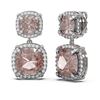 Image 2 : 13.83 ctw Morganite & Diamond Earrings 18K White Gold - REF-418Y2X