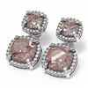 Image 3 : 13.83 ctw Morganite & Diamond Earrings 18K White Gold - REF-418Y2X