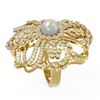 Image 2 : 3.23 ctw Diamond & Pearl Ring 18K Yellow Gold - REF-396H2R