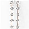 Image 2 : 2.9 ctw Mix cut Diamonds Designer Earrings 18K Rose Gold - REF-319M5G
