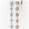 Image 3 : 2.9 ctw Mix cut Diamonds Designer Earrings 18K Rose Gold - REF-319M5G