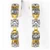 Image 2 : 4 ctw Cushion Cut Diamond Designer Earrings 18K Yellow Gold - REF-455N3F
