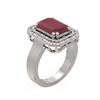 Image 1 : 6.6 ctw Ruby & Diamond Ring 18K White Gold - REF-263F6M