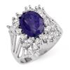 Image 1 : 4.44 ctw Tanzanite & Diamond Ring 14k White Gold - REF-183F8M