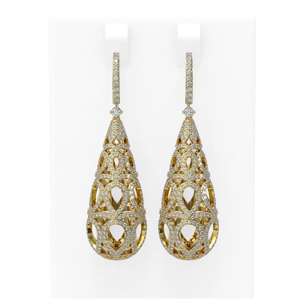 4.17 ctw Diamond Earrings 18K Yellow Gold - REF-469X8A