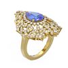 Image 1 : 5.27 ctw Tanzanite & Diamond Ring 18K Yellow Gold - REF-345G5W