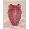 Image 1 : Fenton Cranberry Vase in Basketweave Pattern #1948283