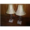 Image 1 : PAIR OF MARBLE AND GLASS LAMPS #1948509