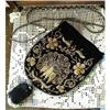 Image 1 : BLACK VELVET PURSE METALIC THREAD EMBROIDERY #1948620