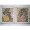 Image 1 : Two Romantic Framed Prints, Benton Glass Co. #1948929