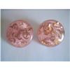 Image 1 : Large Pink & Gold Confetti Lucite Earrings #1949015