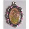 Image 1 : Embedded Lucite Dried Flower Pendant, Silver #1949040