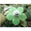 Image 1 : Designer Jade Flower Sterling Silver Pendant #1949121