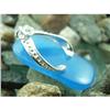 Image 1 : Blue Jade Flip-Flop Sterling Silver Pendant #1949151