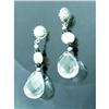 Image 1 : Crystal & Pearl Dangle Sterling Silver Earrings#1949240