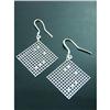 Image 1 : Bead & Grid Dangle Sterling Silver Earrings #1949249